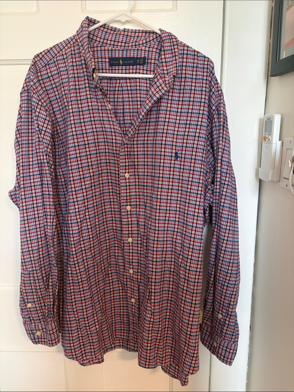 Ralph Lauren Men’s Red & Blue Plaid Button-Down Shirt